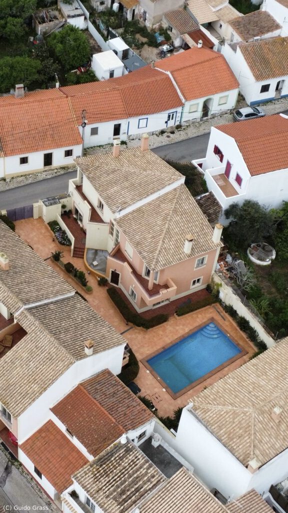 Aerial view of the house